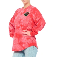 T-shirt à manches longues Fanatics Red Minnesota Wild Crystal-Dye pour femmes