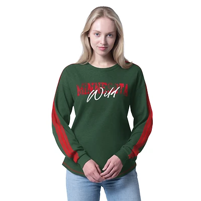 Women's G-III 4Her by Carl Banks  Green Minnesota Wild Advantage Thermal Long-Sleeve Tri-Blend T-Shirt