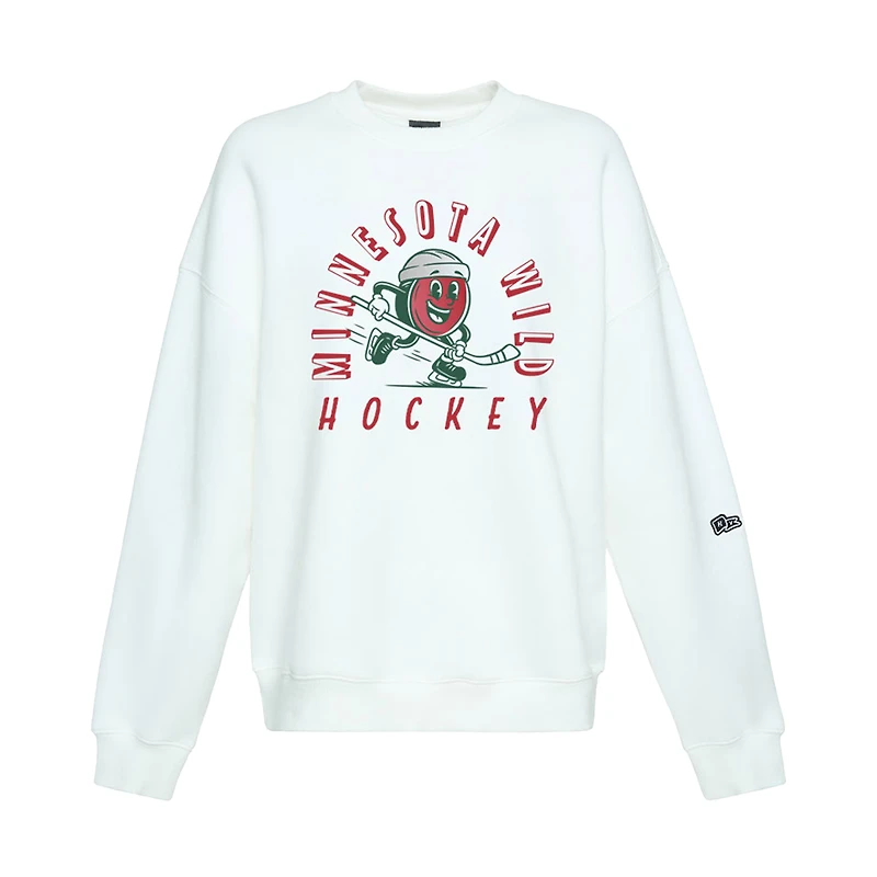 Sweat-shirt oversize Hype and Vice blanc Minnesota Wild Action Mascot pour femmes