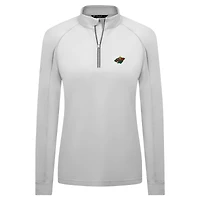 Haut à glissière quart de tour Kinetic Insignia Core Raglan blanc du Minnesota Wild pour femme Levelwear