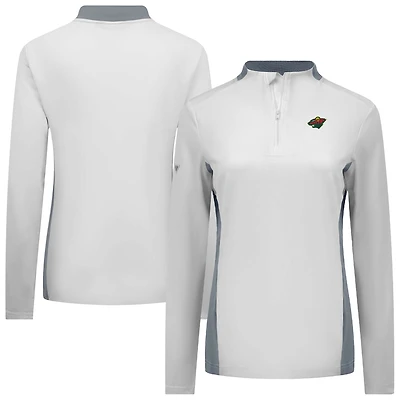 Haut à glissière quart de tour Moxie Insignia Core blanc du Minnesota Wild pour femme Levelwear