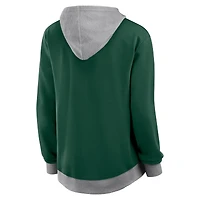 Sweat à capuche zippé en molleton French Terry vert athlétique avec logo pour femme des Wild du Minnesota