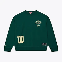 Women's Mitchell & Ness  Green Minnesota Wild Crewneck Sweatshirt