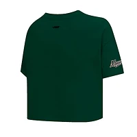 T-shirt court Pro Standard vert Minnesota Wild Boxy Script Tail pour femmes