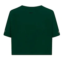 T-shirt court Pro Standard vert Minnesota Wild Boxy Script Tail pour femmes