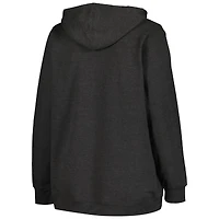 Profile Heather Charcoal Minnesota Wild Sweat à capuche grande taille avec logo en forme d'arche pour femme