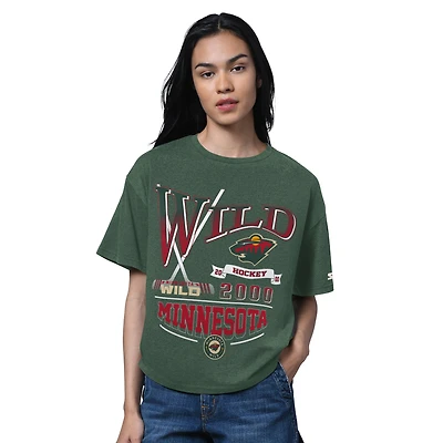 Women's Starter Heather Green Minnesota Wild Oversized Hall of Fame T-Shirt
