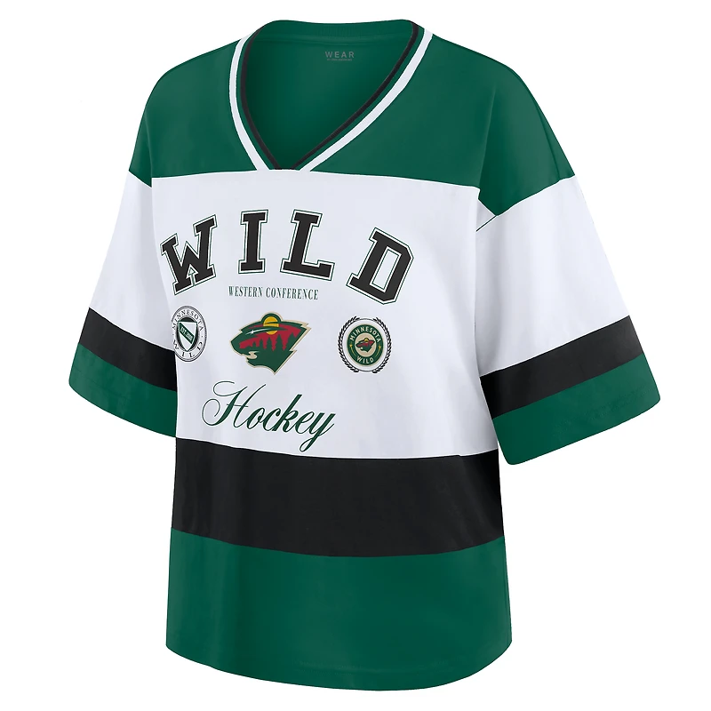 Women's WEAR by Erin Andrews Green/White Minnesota Wild Jersey Style Tee