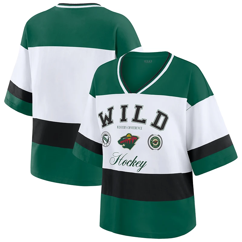 T-shirt style maillot vert/blanc Minnesota Wild pour femme WEAR by Erin Andrews