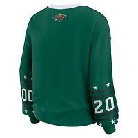 T-shirt de sport à manches longues vert Minnesota Wild pour femme WEAR by Erin Andrews
