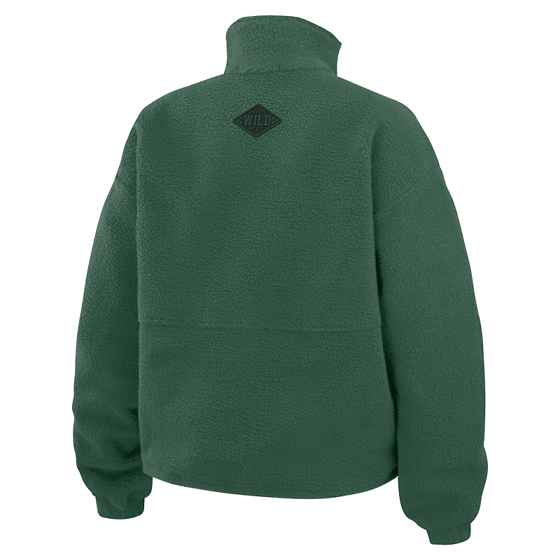 Veste polaire à demi-zip verte Minnesota Wild pour femme WEAR by Erin Andrews