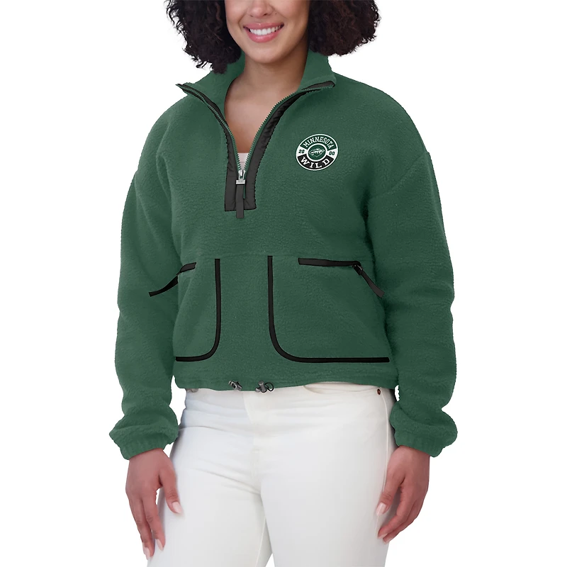 Veste polaire à demi-zip verte Minnesota Wild pour femme WEAR by Erin Andrews