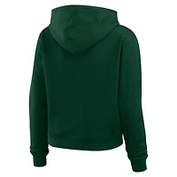 Women's WEAR by Erin Andrews  Green Minnesota Wild Waffle-Knit Pullover Hoodie