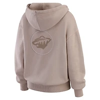 Women's WEAR by Erin Andrews  Tan Minnesota Wild Washed Pullover Crewdie