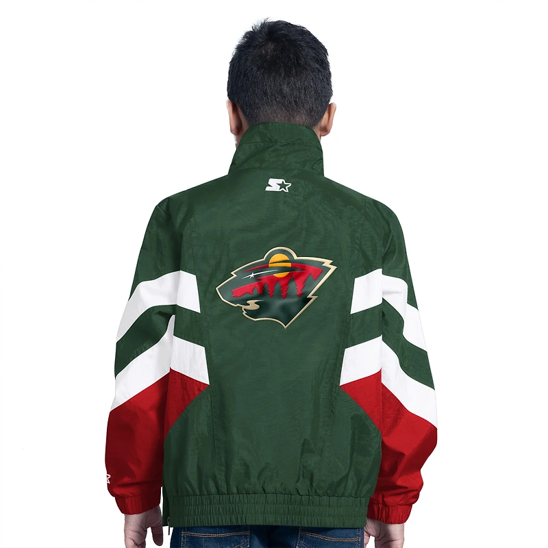Youth Starter  Green Minnesota Wild Prospect Half-Zip Pullover Top