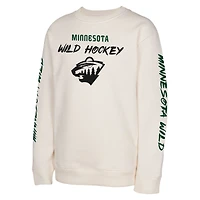 Youth Cream Minnesota Wild Star Power Pullover Sweatshirt