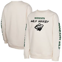 Youth Cream Minnesota Wild Star Power Pullover Sweatshirt