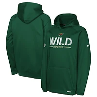 Sweat à capuche raglan authentique Pro Rink du Minnesota Wild pour jeunes fanatiques verts
