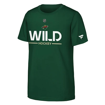 Youth Fanatics Green Minnesota Wild Authentic Pro Wordmark T-Shirt