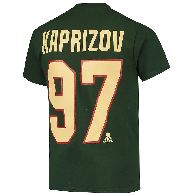 T-shirt avec nom et numéro de joueur du Minnesota Wild Kirill Kaprizov pour jeunes, vert