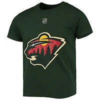 T-shirt vert avec nom et numéro de joueur du Minnesota Wild Marc-Andre Fleury pour jeunes