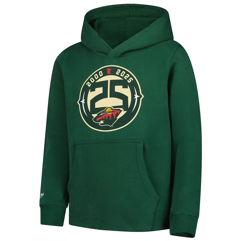 Sweat à capuche vert Mitchell & Ness pour jeunes Minnesota Wild 25 ans