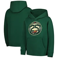 Youth Mitchell & Ness Green Minnesota Wild 25 Year Hoodie