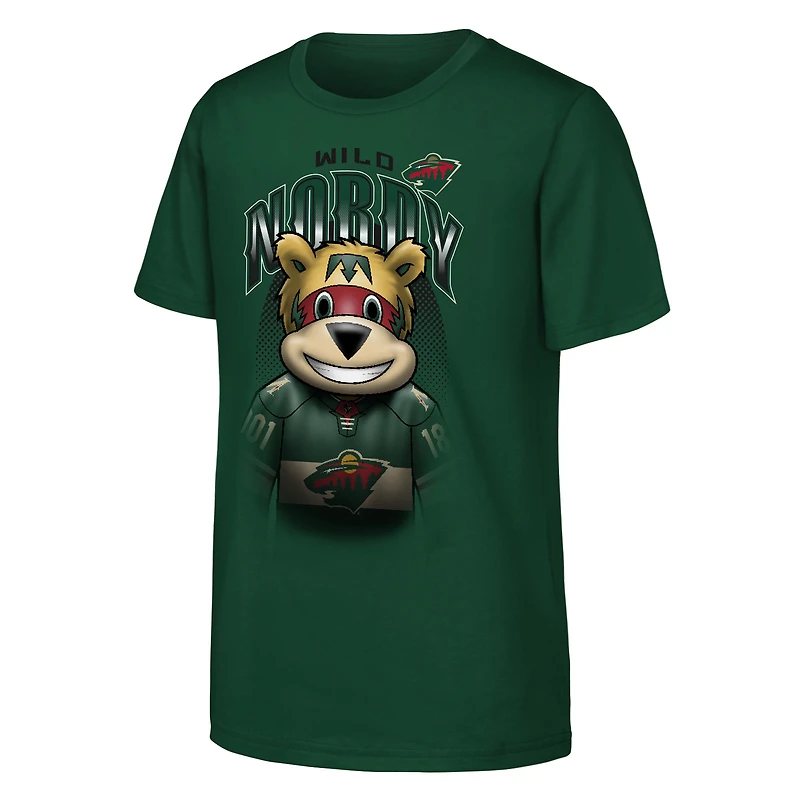 T-shirt vert à l'effigie de la mascotte Minnesota Wild pour jeunes Outerstuff