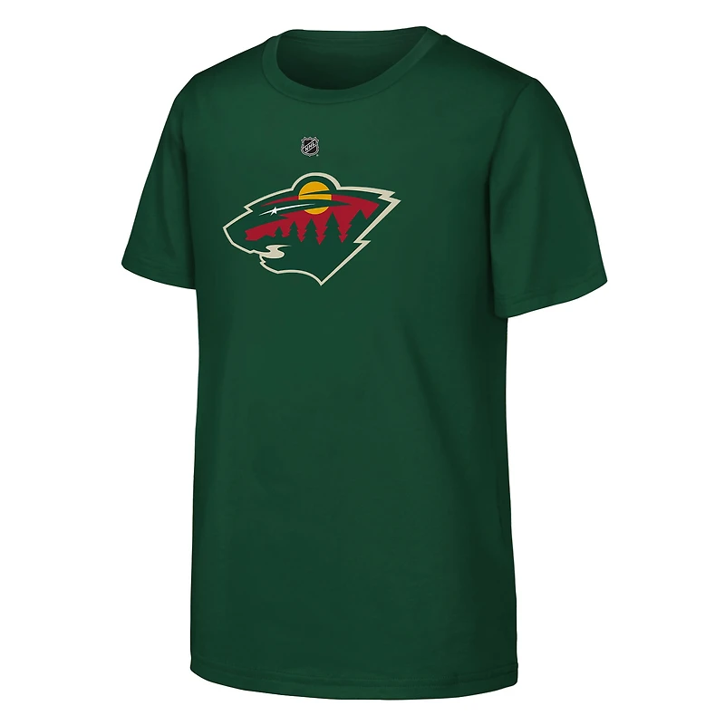 Youth Outerstuff Green Minnesota Wild Primary Logo T-Shirt