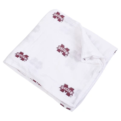 Couverture d'emmaillotage en mousseline pour bébé Three Little Anchors Mississippi State Bulldogs 47'' x 47''