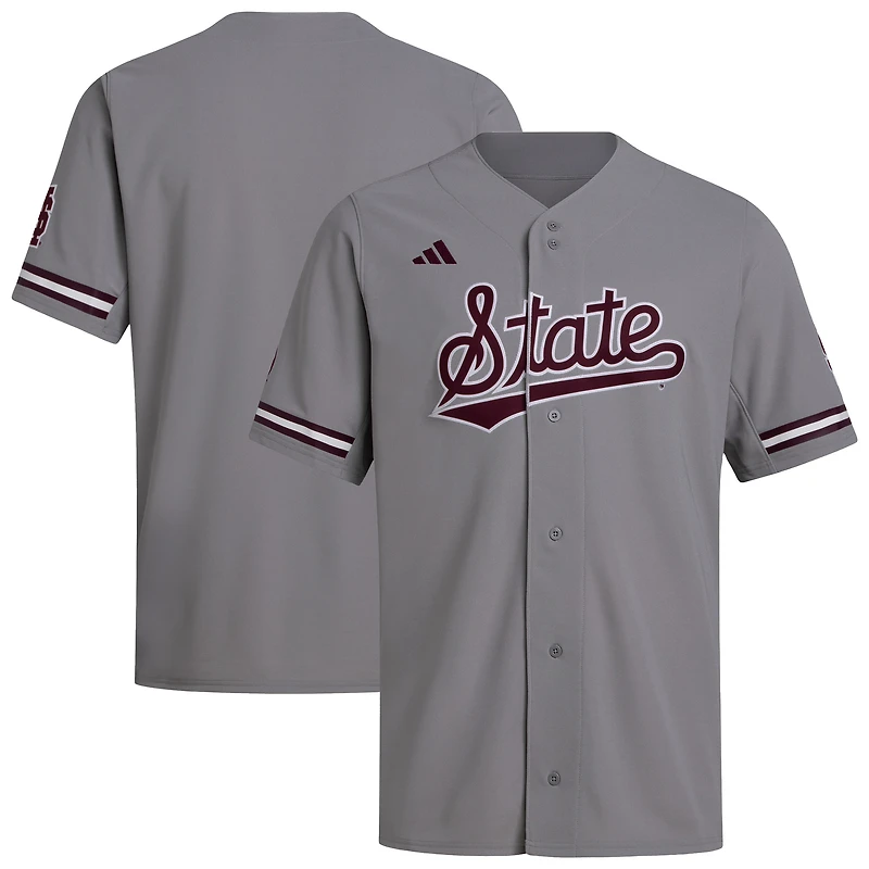 Men's adidas  Gray Mississippi State Bulldogs Replica Baseball Jersey
