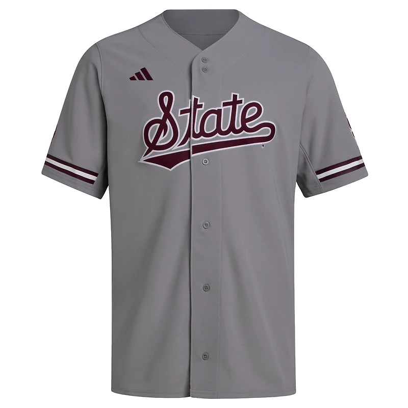 Men's adidas  Gray Mississippi State Bulldogs Replica Baseball Jersey