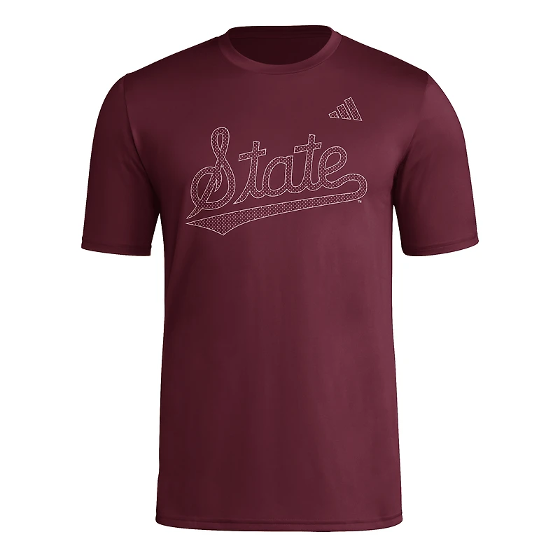 Men's adidas  Maroon Mississippi State Bulldogs Locker Local Impression AEROREADY T-Shirt