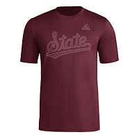 Men's adidas  Maroon Mississippi State Bulldogs Locker Local Impression AEROREADY T-Shirt