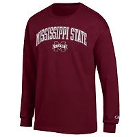 Men's Champion  Maroon Mississippi State Bulldogs Arch Over Logo Long Sleeve T-Shirt
