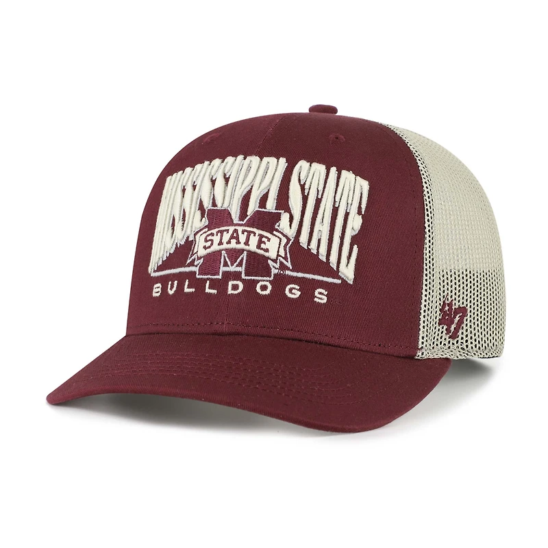 Casquette camionneur ajustable marron Mississippi State Bulldogs Arid pour homme, modèle 1947