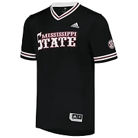 Men's adidas Black Mississippi State Bulldogs Replica V-Neck Baseball Jersey