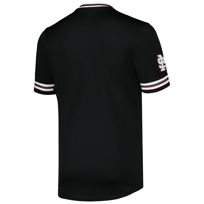 Maillot de baseball réplique à col en V adidas pour hommes, noir, Mississippi State Bulldogs