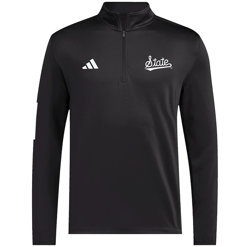 Men's adidas Black Mississippi State Bulldogs Strategy Half-Zip Golf Jacket
