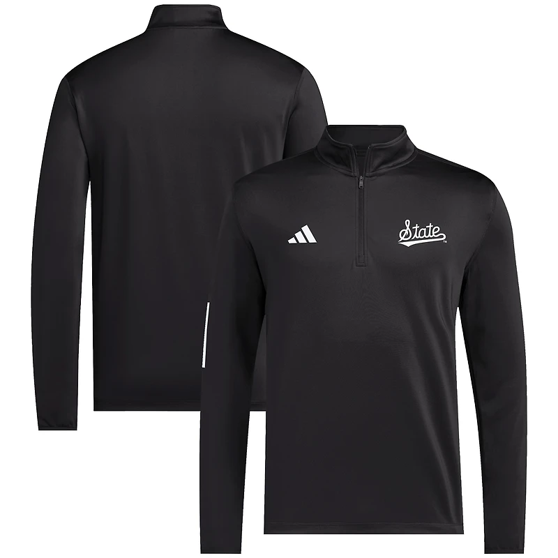 Men's adidas Black Mississippi State Bulldogs Strategy Half-Zip Golf Jacket