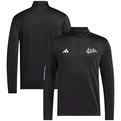 Men's adidas Black Mississippi State Bulldogs Strategy Half-Zip Golf Jacket