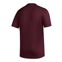 T-shirt d'avant-match adidas Maroon Mississippi State Bulldogs 2023/24 AEROREADY Homeland Plate pour homme