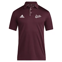 Men's adidas Maroon Mississippi State Bulldogs 2024 Coaches AEROREADY Polo