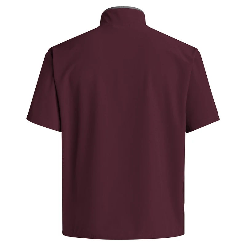 Men's adidas Maroon Mississippi State Bulldogs 2024 Coaches Sideline Half-Zip Short Sleeve Jacket