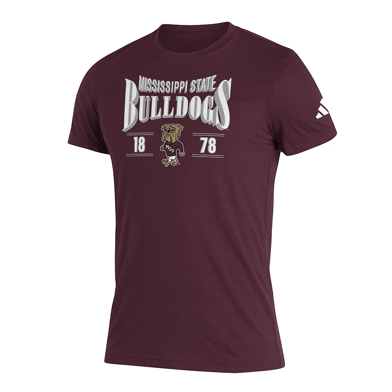 Men's adidas Maroon Mississippi State Bulldogs Along The Shadow Tri-Blend T-Shirt