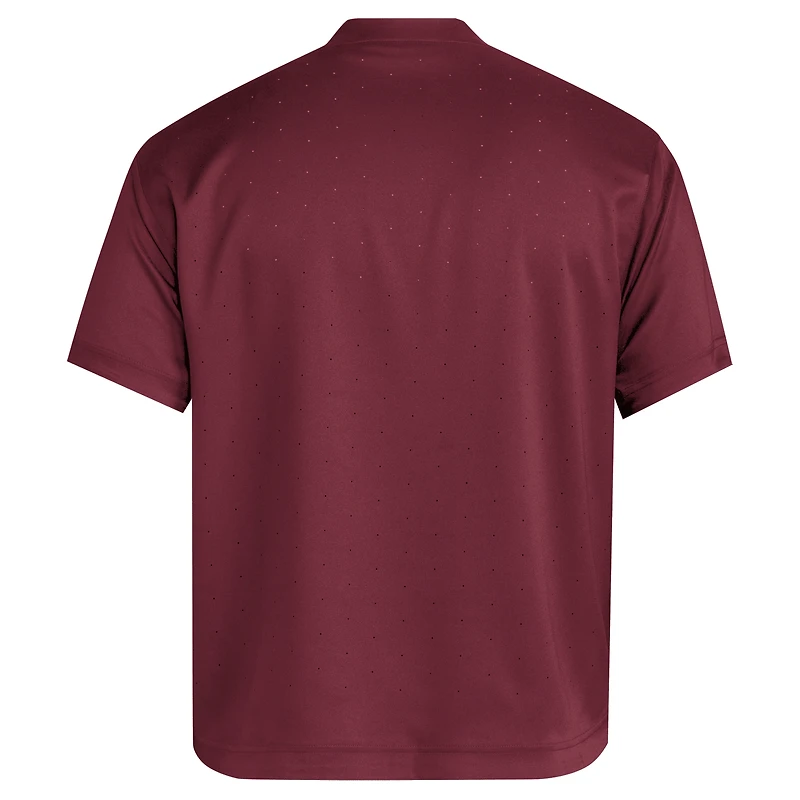 Men's adidas  Maroon Mississippi State Bulldogs Dugout Coaches Adizero Notch Neck Pullover Top