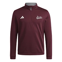 Men's adidas Maroon Mississippi State Bulldogs Elevated Tri-Blend Quarter-Zip Pullover