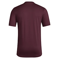T-shirt adidas marron Mississippi State Bulldogs Locker Football Pre-Game AEROREADY pour homme