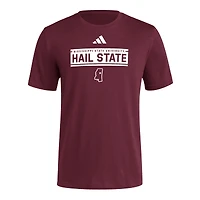 T-shirt d'avant-match adidas bordeaux Mississippi State Bulldogs pour homme