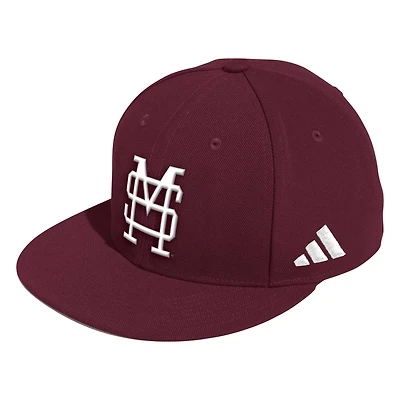 Men's adidas White Mississippi State Bulldogs On-Field Baseball Fitted Hat